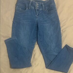 Women's Blue High-Waist Button-Fly Jeans